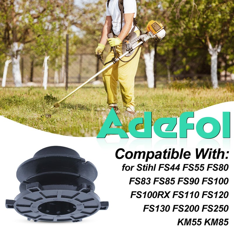 Adefol String Trimmer Replacement Parts Head Spool and Cover Cap 6pcs Kit for STIHL FS80 FS83 FS85 FS100 FS110 FS120 FS130 FS200 with Spring, Line Feed Eyelet Accessories - Image 2